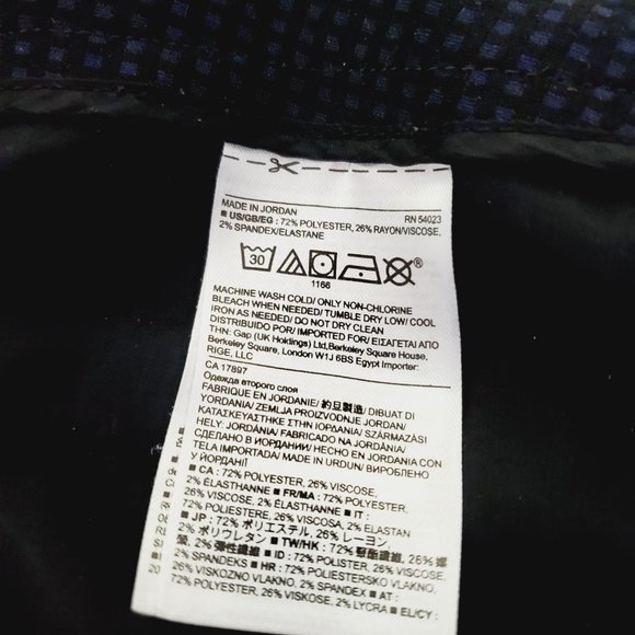 Banana Republic Pants Straight Drape High Rise Tapered Dotted Black Navy 8 - Picture 8 of 14